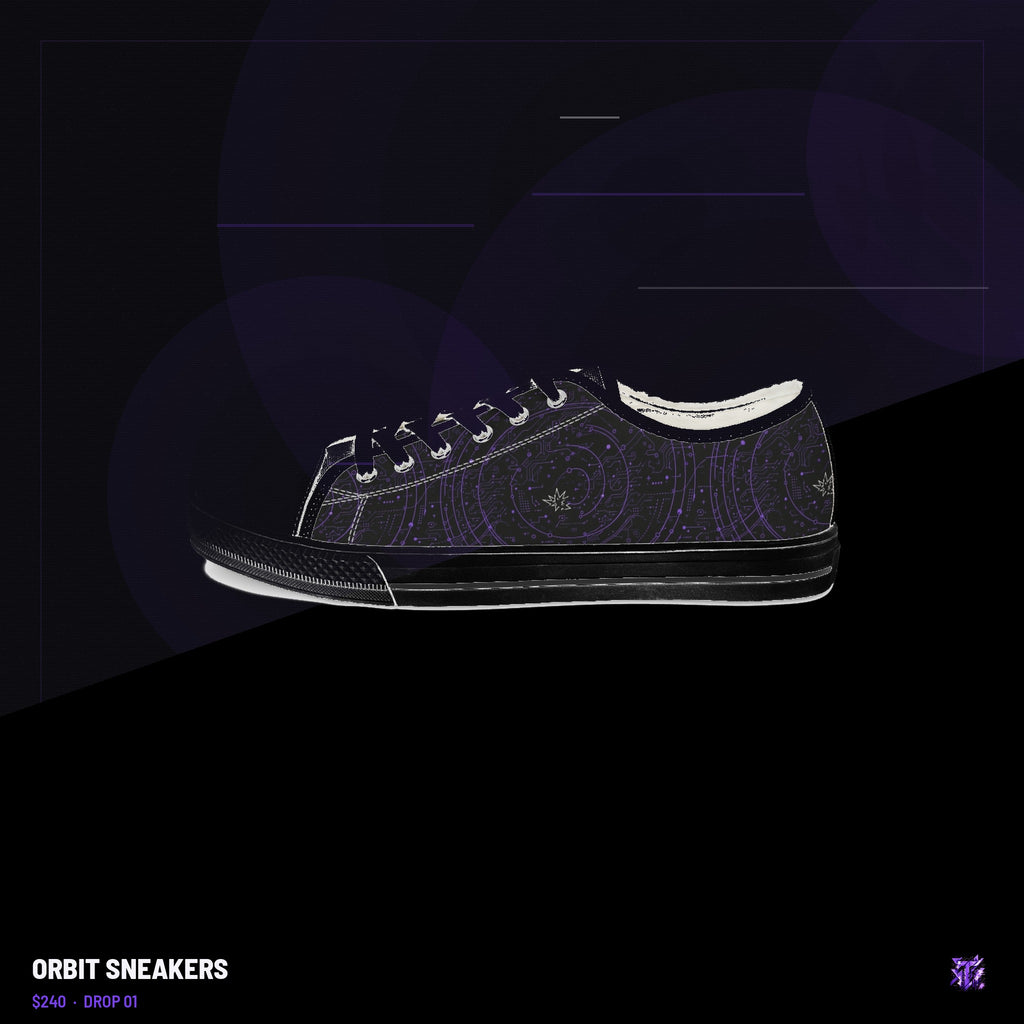 Twisted Zone Orbit Sneakers — branded lookbook visual, Drop 01, The Twisted Zone
