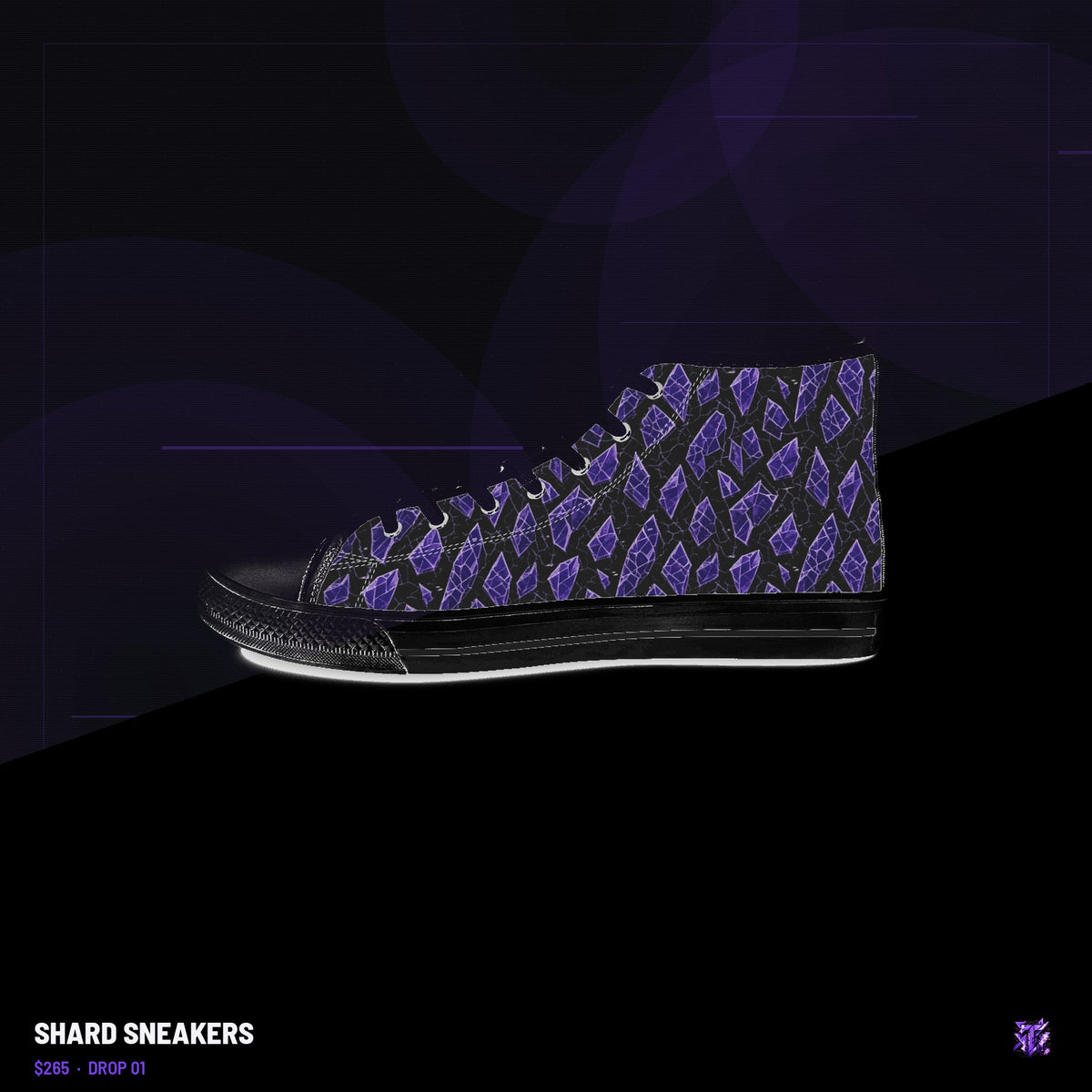 Twisted Zone Shard Sneakers — branded lookbook visual, Drop 01, The Twisted Zone
